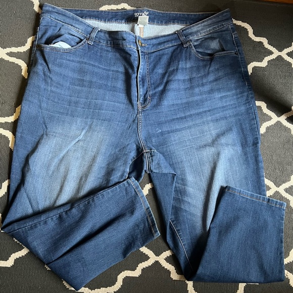 Terra & Sky Denim - Terra & Sky 24W Skinny Ankle Stretchy Blue Jeans, plus size, women’s